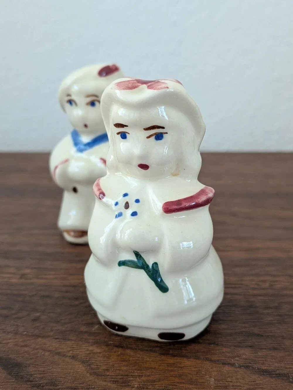 Vintage Shawnee Sailor Boy & Bo Peep Salt and Pepper Shakers Hand Painted
